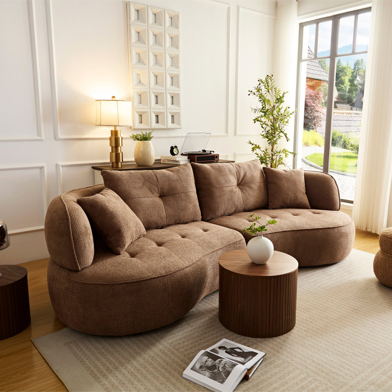 Canapé combiné confortable avec coussins amovibles, tissu durable, structure en bois massif pour une expérience de salon relaxante