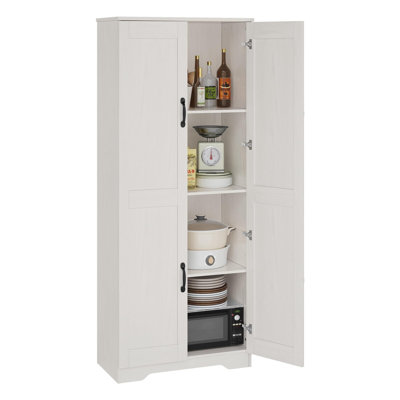 Kitchen Pantry Cabinet, Freestanding Black Pantry Storage Cabinet