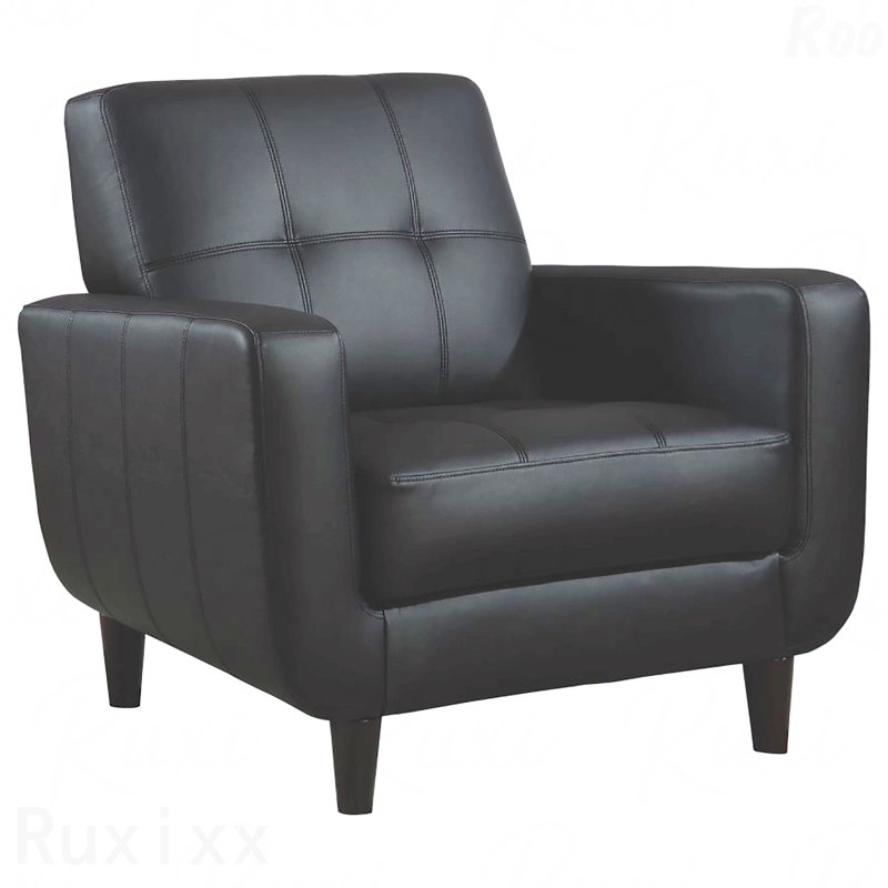 Fauteuil de bureau noir avec accoudoirs noirs