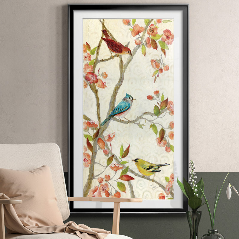 Chanson du printemps - peinture encadrée, Noir, H 10,5 po x l 18,5 po x P 1,5 po