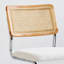 Ensemble de 2 chaises de salle à manger en rotin noir et chrome, chaises de cuisine modernes en bois de style Mid-Century, chaises de salle à manger en canne à dossier en filet, chaise Cesca Design avec pieds en métal chromé-2028106808-2028437248