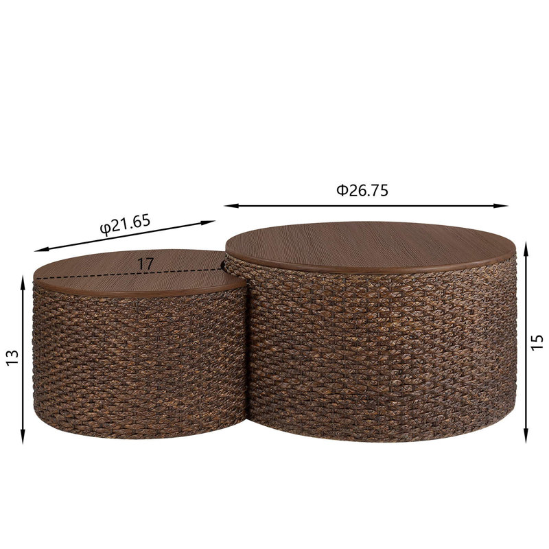 Jackeline Nesting Coffee Table, Walnut