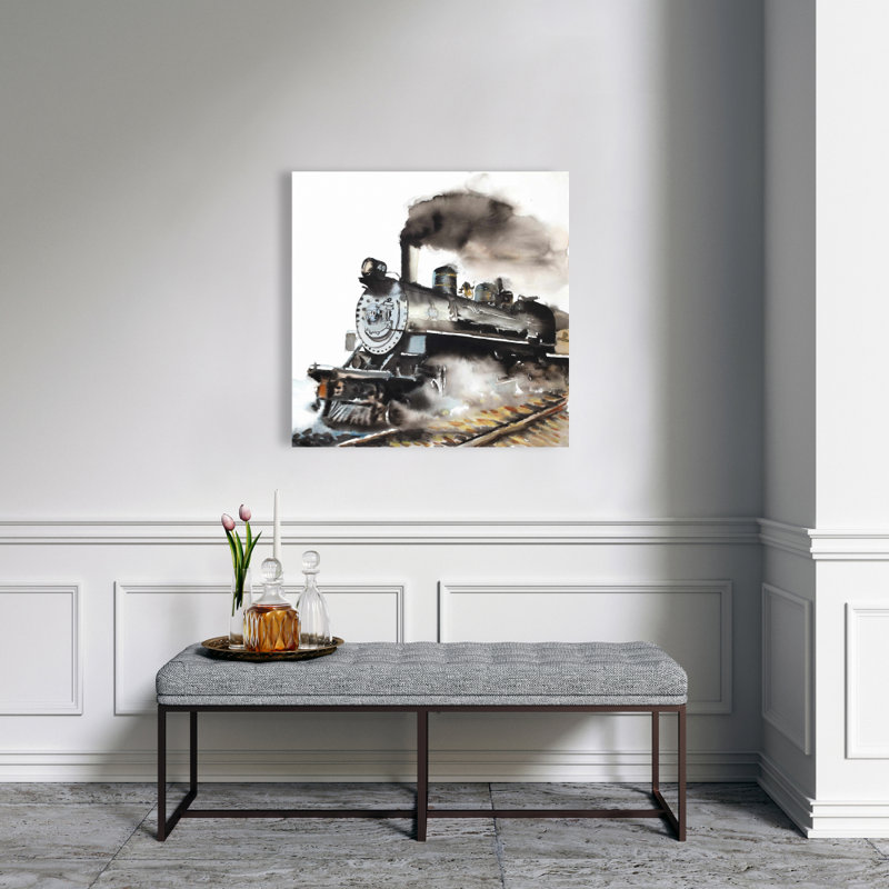 Toile de train à vapeur rétro | Décoration de salon industrielle