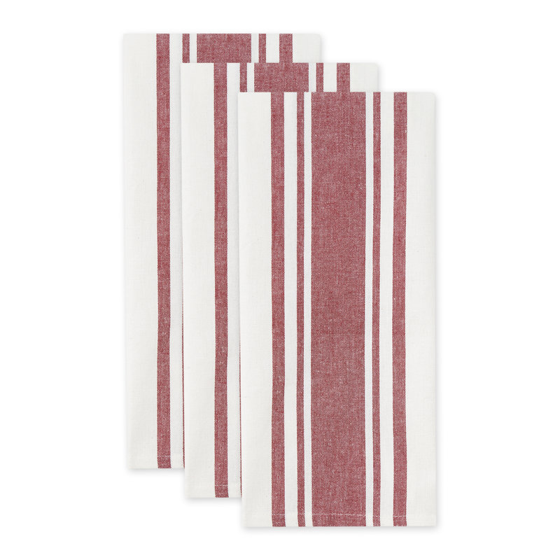 Ensemble de linge à vaisselle, Rouge / blanc