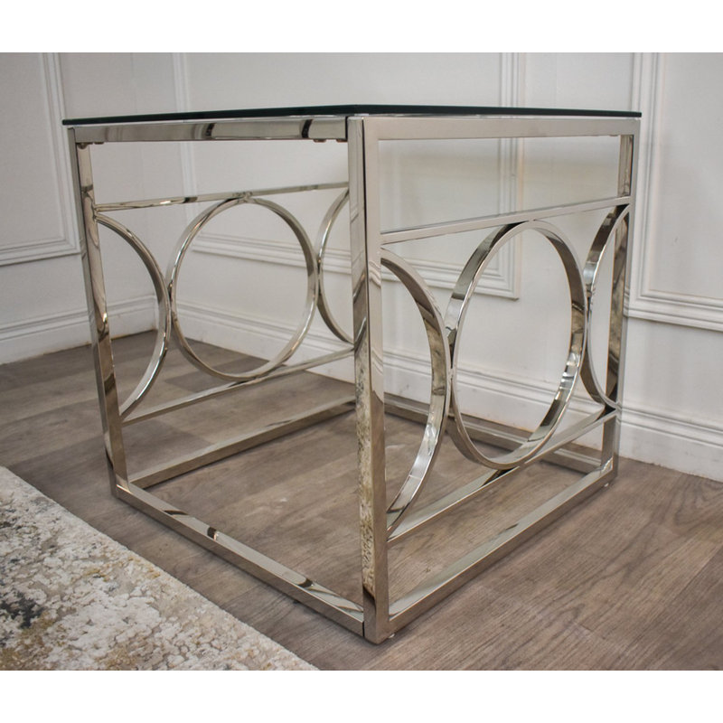 Asai Glass Top Frame End Table
