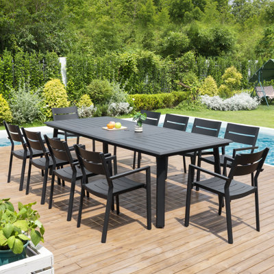 Ensemble repas pour 10 personnes tout aluminium rectangulaire