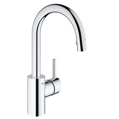 Robinet de cuisine à poignée simple Concetto ™ avec douchette et jet SilkMove