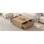 Table basse carrée 33,25 po à 4 tiroirs, naturel-535774052