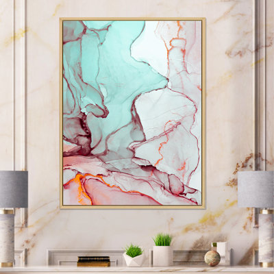 Marbre de luxe turquoise liquide Art II - œuvre d'art moderne sur toile