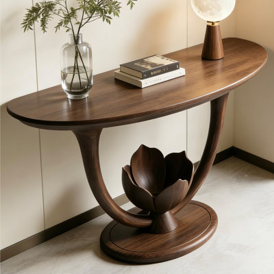 Medieval style solid wood console table