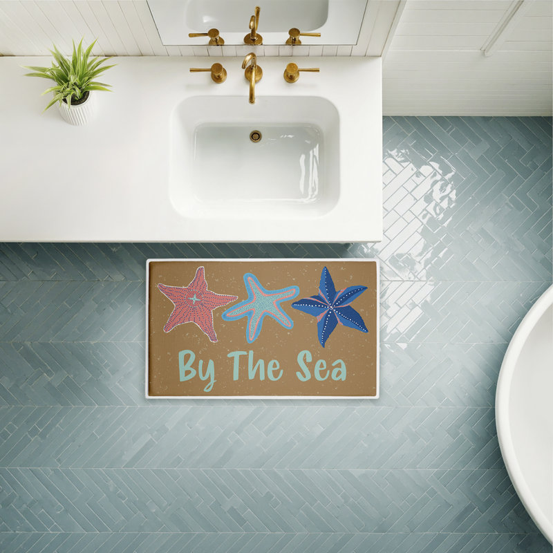 Tapis de bain en peluche et tapis de bain By The Sea, par Darlene Seale, 18 po x 30 po