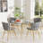 5-Piece Round Glass Dining Table Set for 4-836405092-820539335-820539355