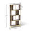 Bibliothèque industrielle à 4 niveaux, structure en bois rustique et en métal, conception de tablettes asymétriques, tablette de rangement pour le salon, le bureau personnel et les petits espaces-1281060022