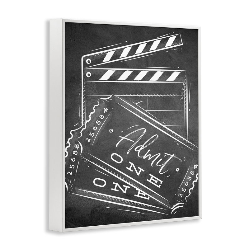 «Admit One Movie Billet», estampe numérique, conception de Kim Allen, H 30 po x l 24 po, Giclée encadrée blanc bord de mer