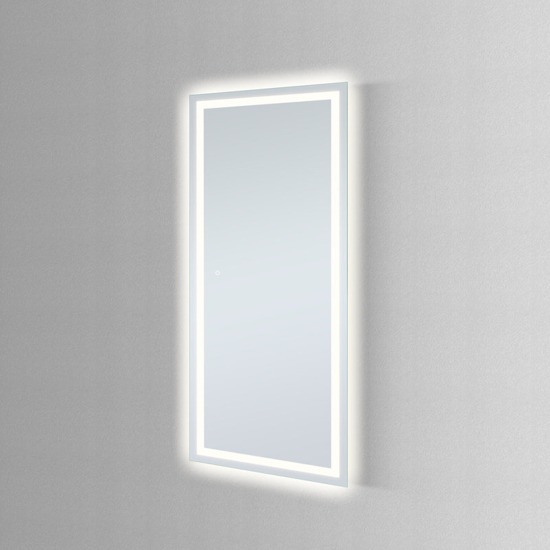 Miroir mural DAX Praiano de 32 po de largeur avec cadre en aluminium métallique