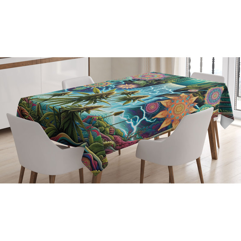 Ansumana Rectangle No Pattern Microfiber Tablecloth, 90" Rectangle