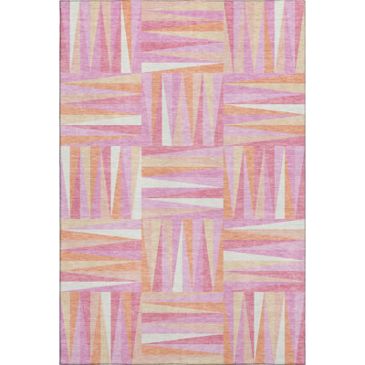 Premium Machine Washable Collett AMF1012 Squares Rug
