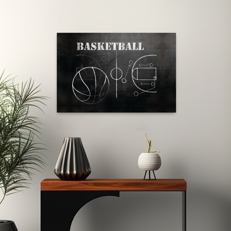 Le basketball joue de l'art contemporain, 16" H x 24" W