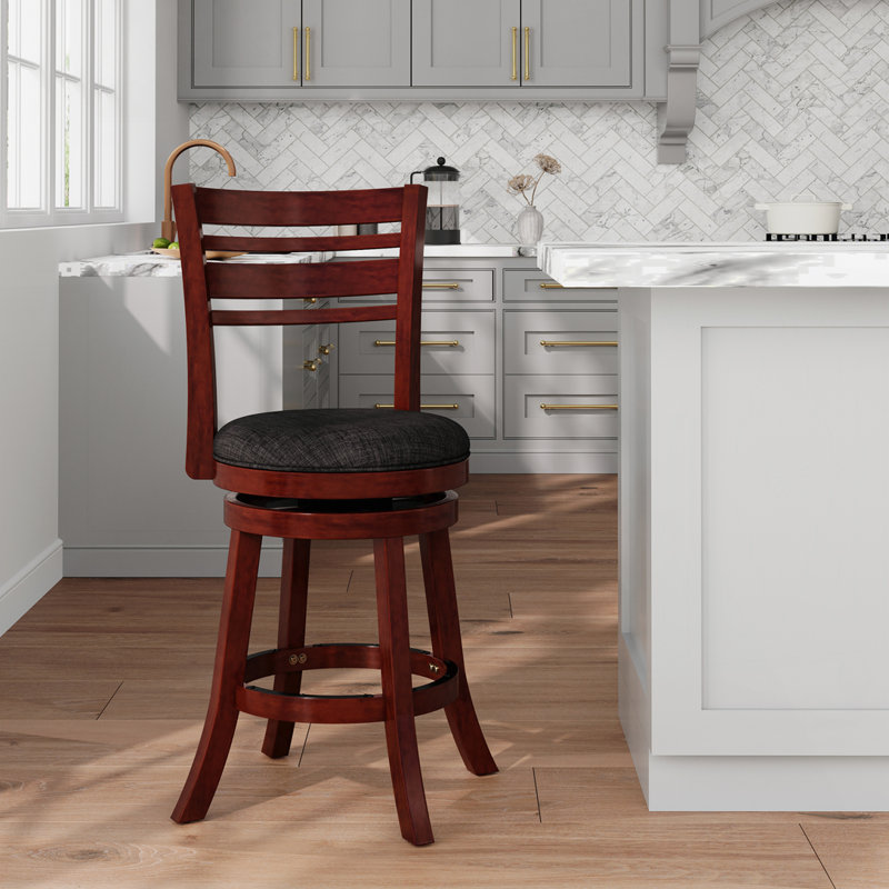 Tabouret pivotant à hauteur de comptoir, Gris anthracite, Cerisier