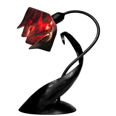 Amergin Handcrafted Glass 20-Inch Arched Table Lamp