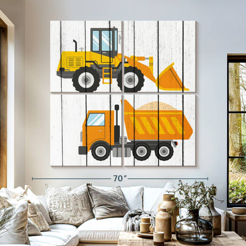 Ashelle tracteur et camions I, H 57 po x l 57 po