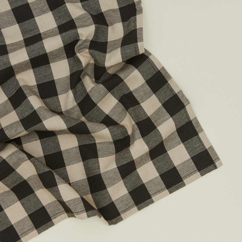 Serviettes de table Essential Gingham, Noir / gris clair