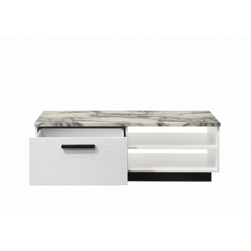 Table basse 47 po avec plateau en faux marbre