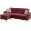 Canapé modulaire réversible 2 pièces Red Velvet avec 2 coussins décoratifs, assise mi-ferme, dossier coussiné, accoudoirs roulés, convient aux petits espaces