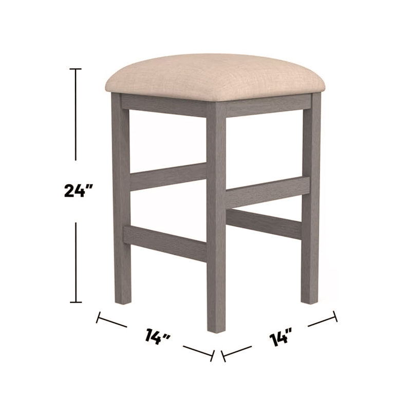 Rustic 5pc Dining Set Counter Height Dining Table w Storage drawer Faux Marble Top 4x Stools Light Grey Dining Room Furniture