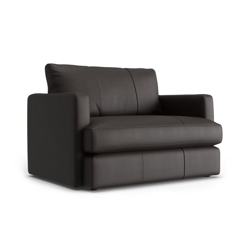 Fauteuil Fletcher, Cuir fleur chocolat