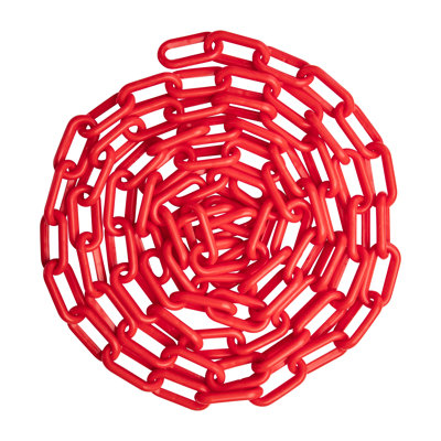 Poids des États-Unis (fabriqué aux États-Unis) Chaîne de sécurité en plastique rouge de 1,5 po x 50 pi avec technologie de protection contre les rayons UV
