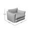 Fauteuil d'appoint surdimensionné rayé de 40 po de largeur, fauteuil côtier moderne avec base de socle et coussins réversibles, méridienne et demi pour le salon-2108631368-2095437871