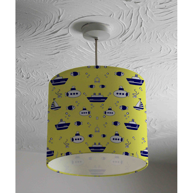 Drum Cotton Pendant Shade ( Uno ), 25cm H x 40cm W x 40cm D