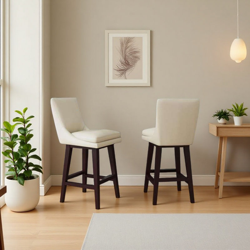 Tabouret de bar pivotant avec polyuréthane espresso (2 par boîte)
