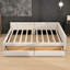 Lit de jour rembourré en bois 2 tiroirs avec ports USB-106838315