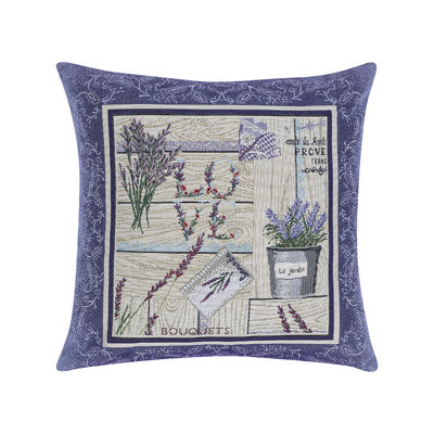  Cotton Blend/Chenille Throw Square Pillow Cover & Insert