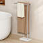 KES 2-Tier Free Standing Towel Racks for Bathroom Floor with Weighted Natural Marble Base 37-inch