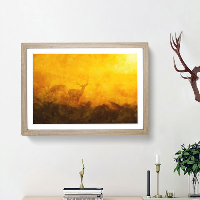 Grazing Stag Deer - Single Picture Frame Painting on MDF