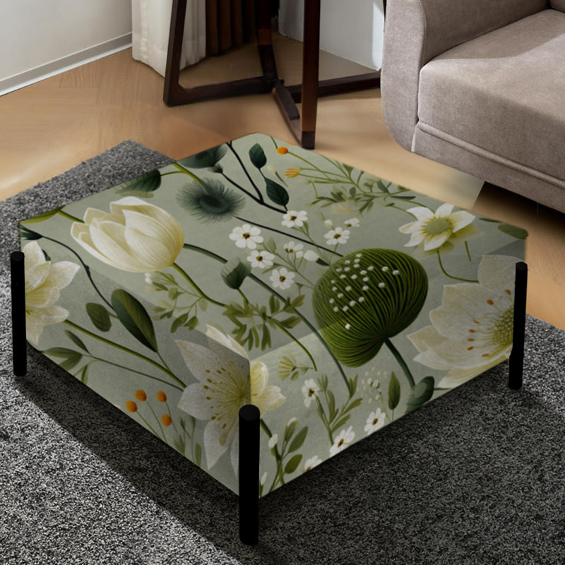 Earthy Zen Garden - Grand repose-pieds carré Plants