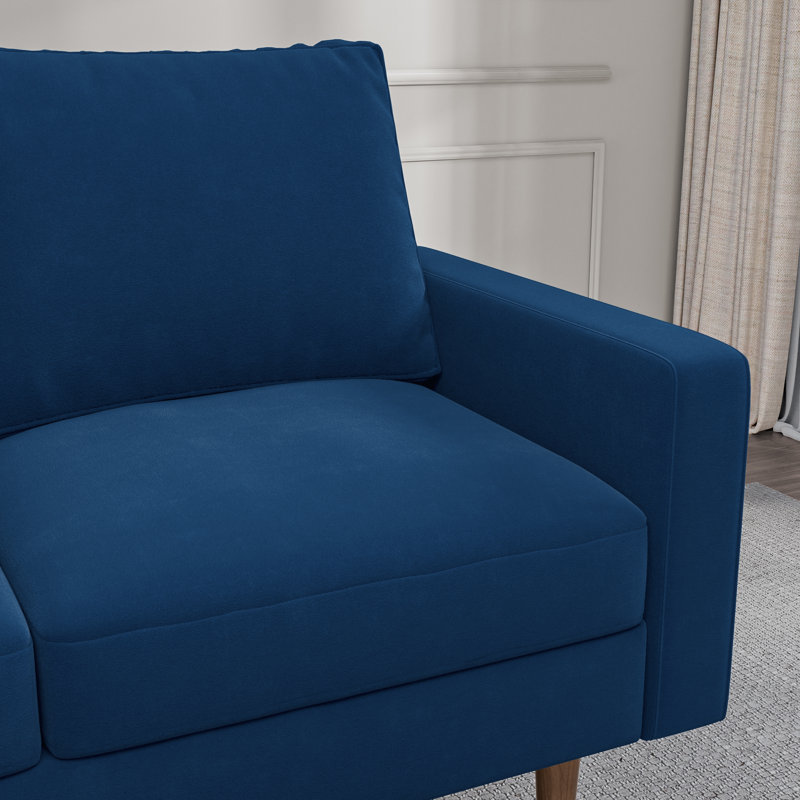 Causeuse Markham, Velours bleu espace, H 33 po x l 58 po x P 32 po