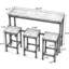 Table de salle à manger de cuisine moderne, table de pub, ensemble de table de salle à manger longue avec 3 tabourets, assemblage facile-1010509216-1010509227-1010509229