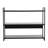 Jamestown Wide 3 Shelf Open Storage Bookshelf in Wood Grain and Black Metal Frame Black Oak-1519164322