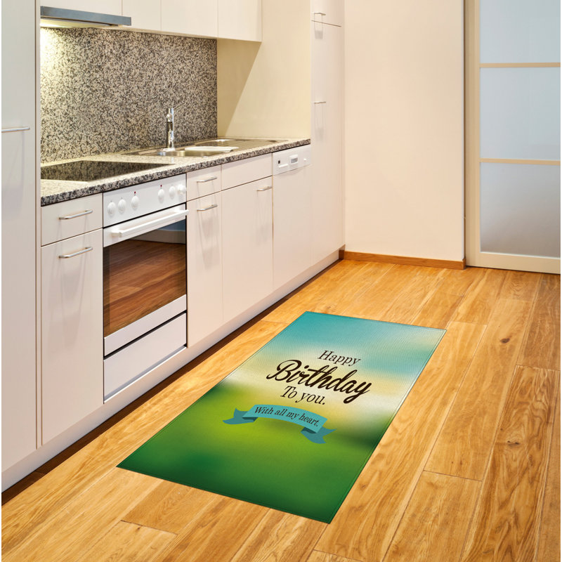 Birthday High Density Long Fiber Poly Threads Decorative Area Rug Carpet, Rectangle 2'7" x 5'
