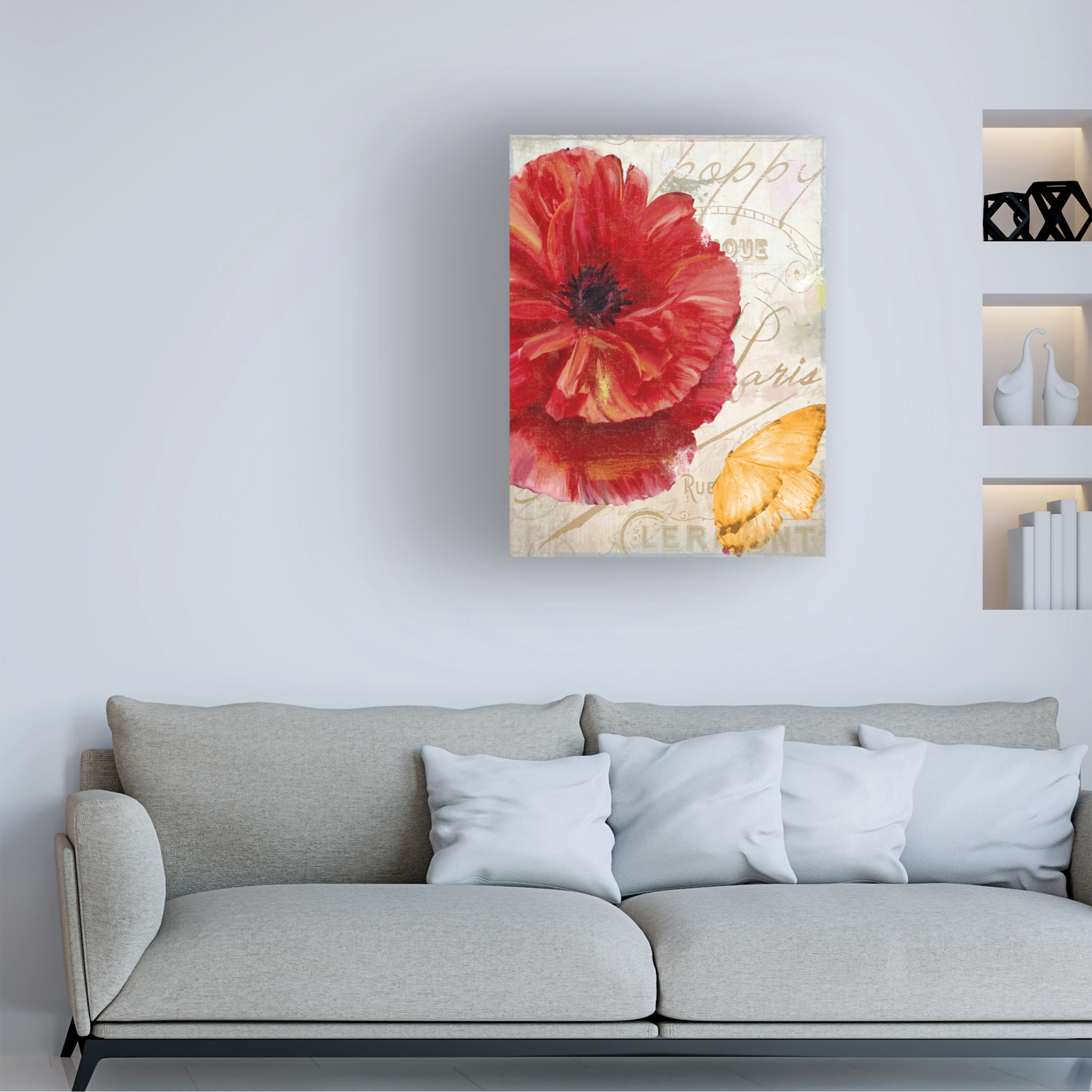 Ebern Designs Sasha Red Poppy Canvas Art | Wayfair