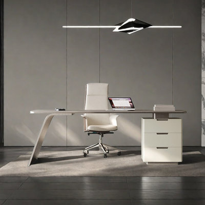 Sintered stone stainless steel desk