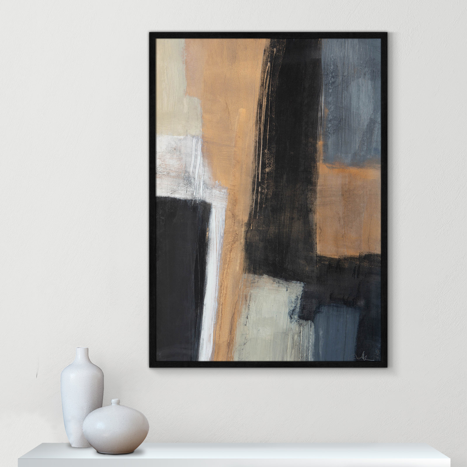 Metallic Slate I Print, 41.5" H x 29.5" W x 1.25" D, Black Slim Unmatted Picture Framed