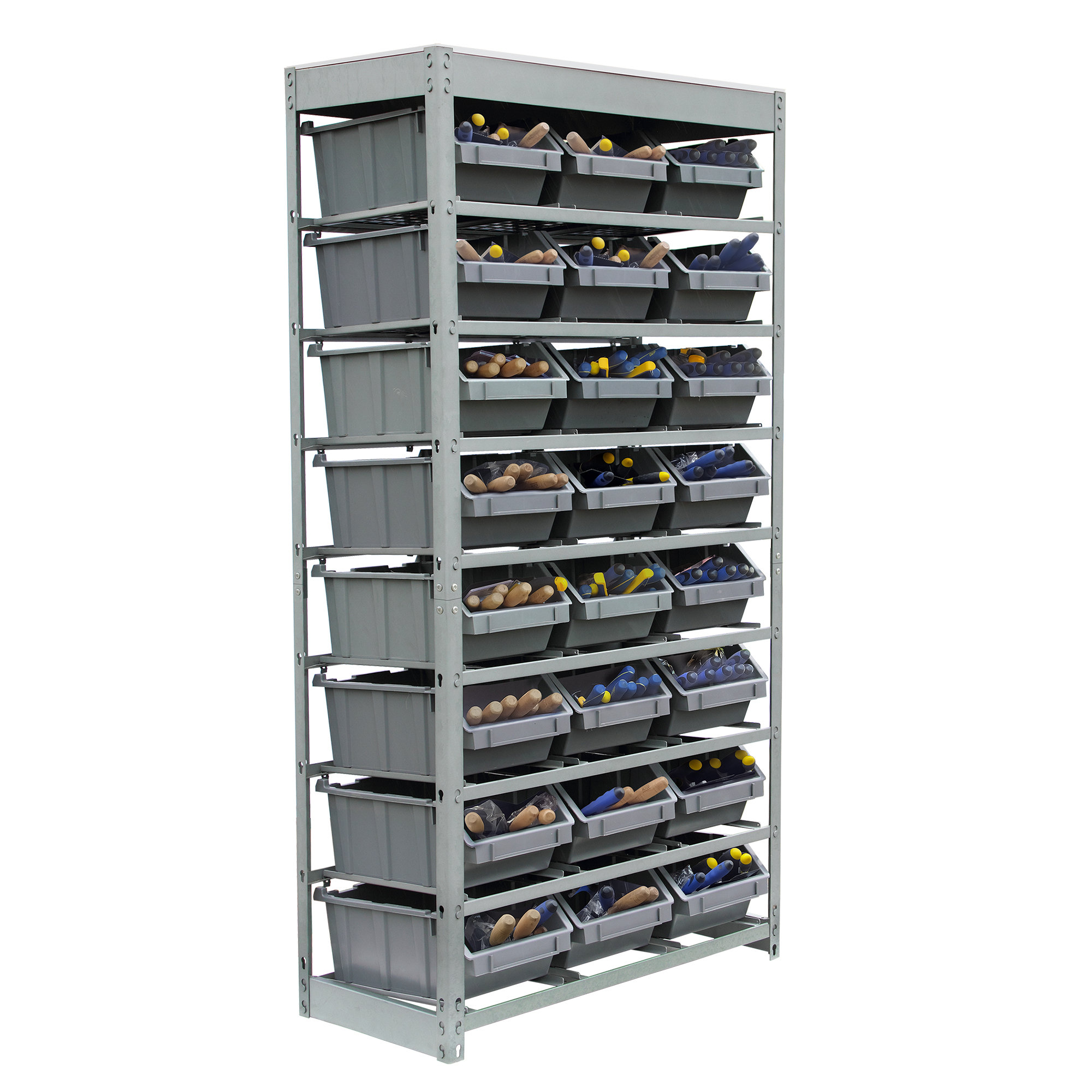 Jymon 33 W x 15 D x 50 H Garage Storage Bin Rack System Heavy Duty 6 Tiers 22 Bins Shelving Units Rebrilliant