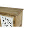 Buffet d'appoint moderne à 4 portes. Aspect vieilli, idéal pour une entrée ou un couloir. Finition peinte, aspect vieilli, fonctionnel.