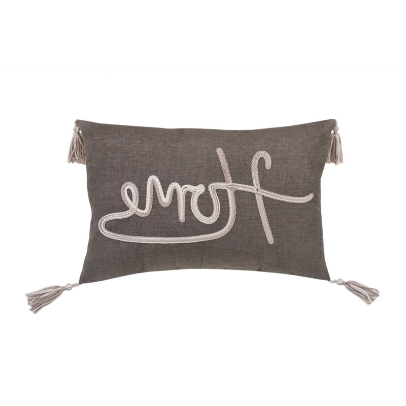 Text Reversible Throw Pillow