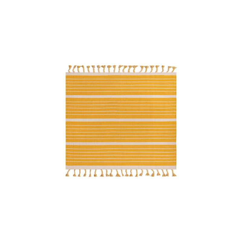 Abish Cotton Striped Indoor Rug, Rectangle 5'1" x 8'
